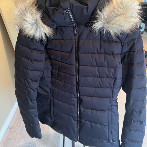 Fera Jackets & Blazers - Women's Black Puffer Jacket with Faux Fur Hood